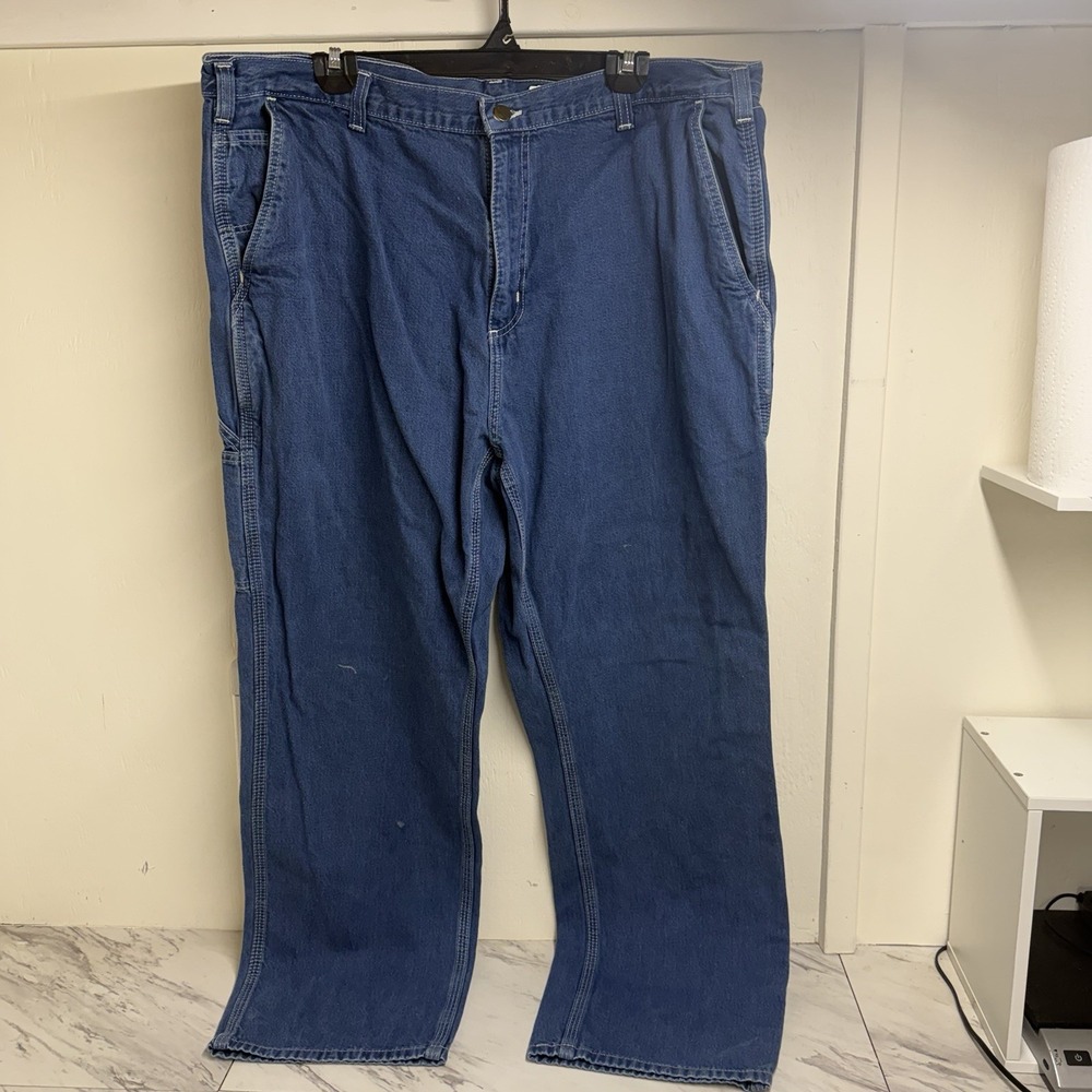 Carhartt Work Jeans Size 40x30 Blue Jeans 382-83 Dungaree Fit Carpenter
